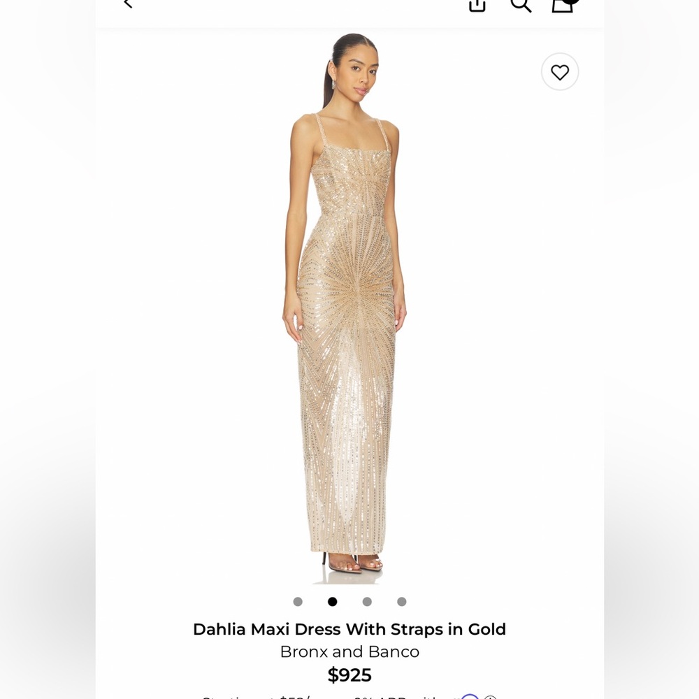 Bronx and Banco Gold Dahlia Maxi Dress with Straps
